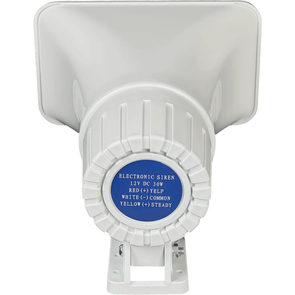 Imagen 2 de Sirena Blanca 30W 12VDC 118dB watt doble tono exterior 12V