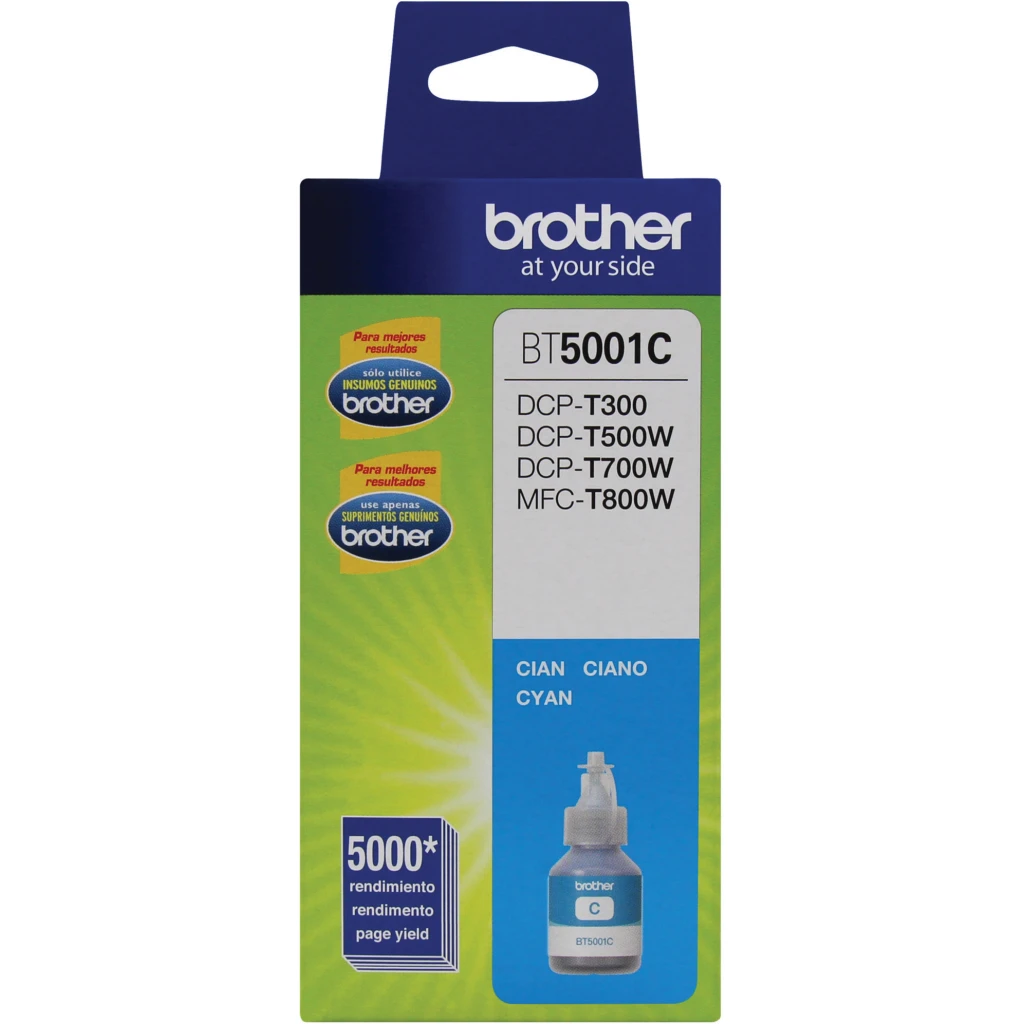 Botella de Tinta Brother BT5001C Cyan DCP-T300/T310/T500W/T510W, 5000Pág 41.8ml