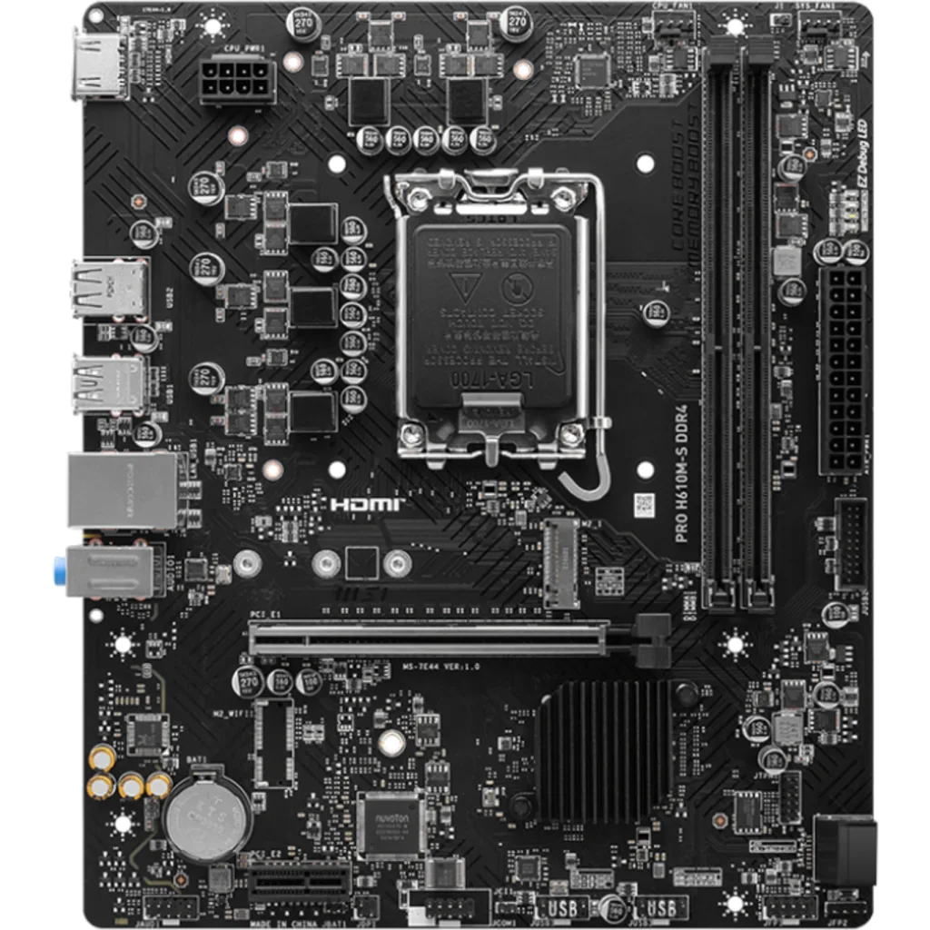 Imagen 1 de Tarjeta Madre MSI PRO H610M-S DDR4 LGA1700 14°G 2*DDR4 M.2 HDMI USB3.2/2.0 mATX