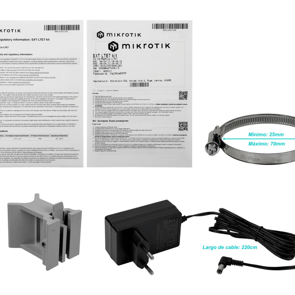 Imagen 2 de MIKROTIK CAT7 9dBi 300/100Mbps 3G 4GLTE 2-Sim 60o 2-100(af) L3 no-WiFi