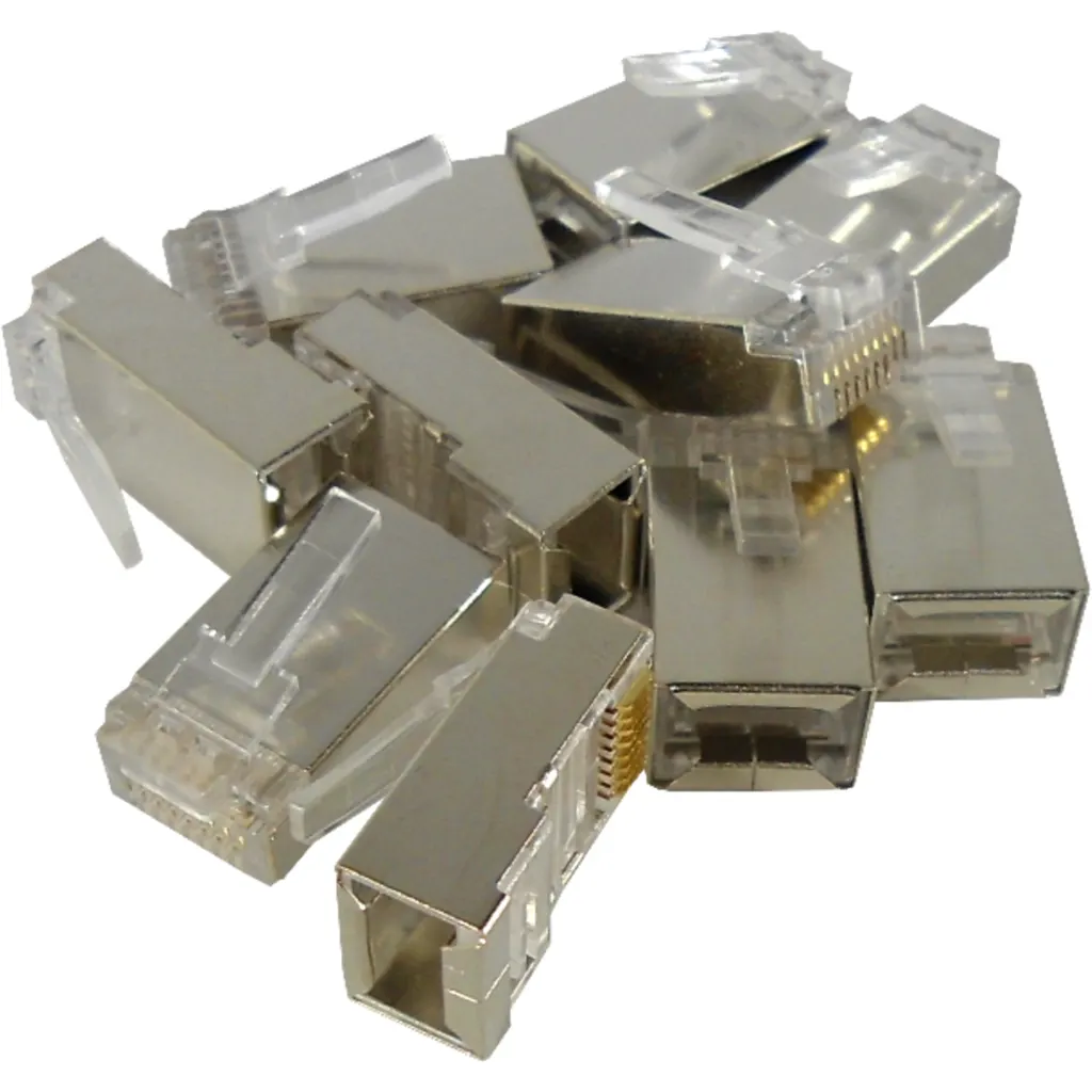 Imagen 1 de LINKMADE 10-unids p/Multifilar Cat6 FTP STP Conector RJ45 Metalico