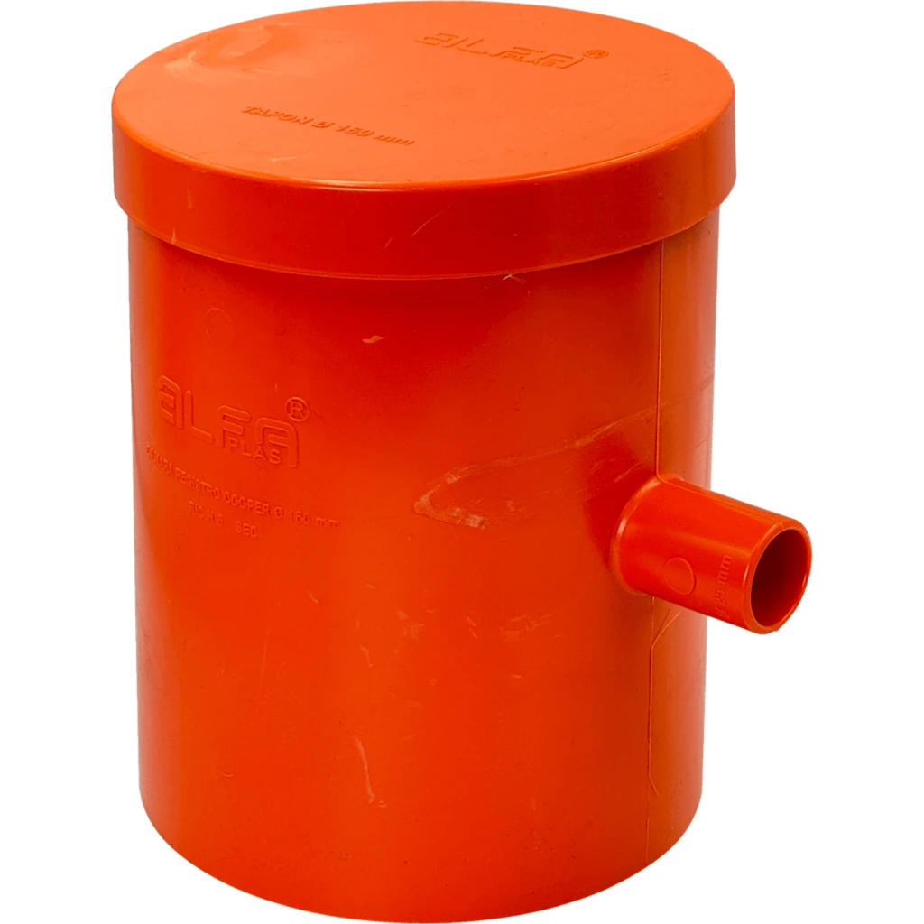 Imagen 1 de 160x25mm Naranjo Camara De Registro Tapa PVC Certificacion SEC
