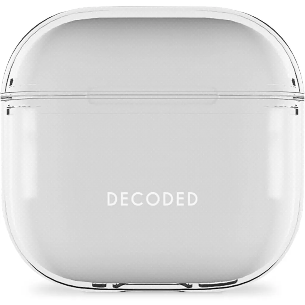 Funda silicona AirCase Pro para Airpods 4 Gen Decoded transparente