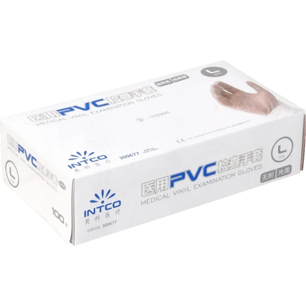 100-unids Talla-L 50-pares Guantes PVC Blanco Desechable Grande Vinilo