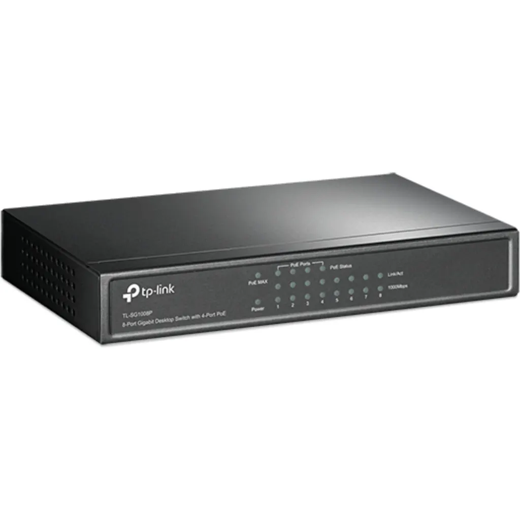 Imagen 1 de TP-LINK SWITCH 8-PORT GIGABIT DESKTOP 4-Port PoE+ UN / TL-SG1008P
