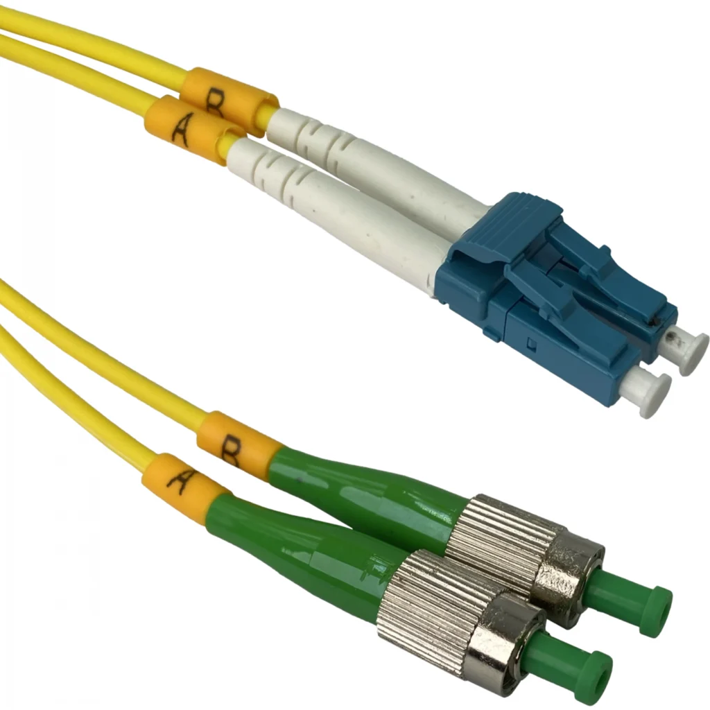 2mt FC/APC-LC/UPC MonoModo SM Duplex Jumper Cable Fibra 9/125um 3mm 