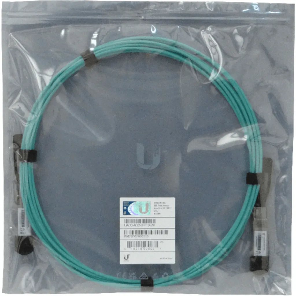 Cable Fibra Ubiquiti UA1-5 SFP+10Gbps M/M 3mm x 5mt Directa UACC-AOC-SFP10-5M