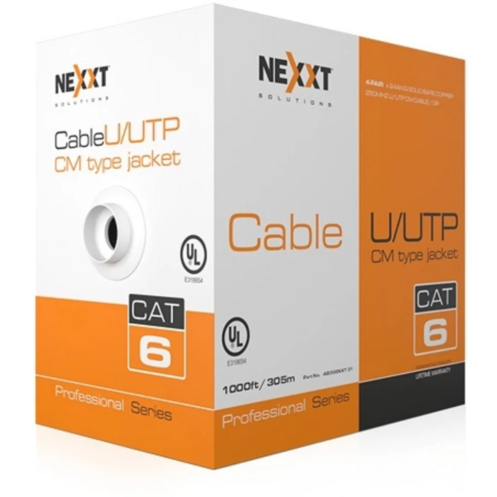 Imagen 1 de Cable de Red Nexxt Cat6 UTP RJ45 24AWG 4Pares 305mts Color AZUL