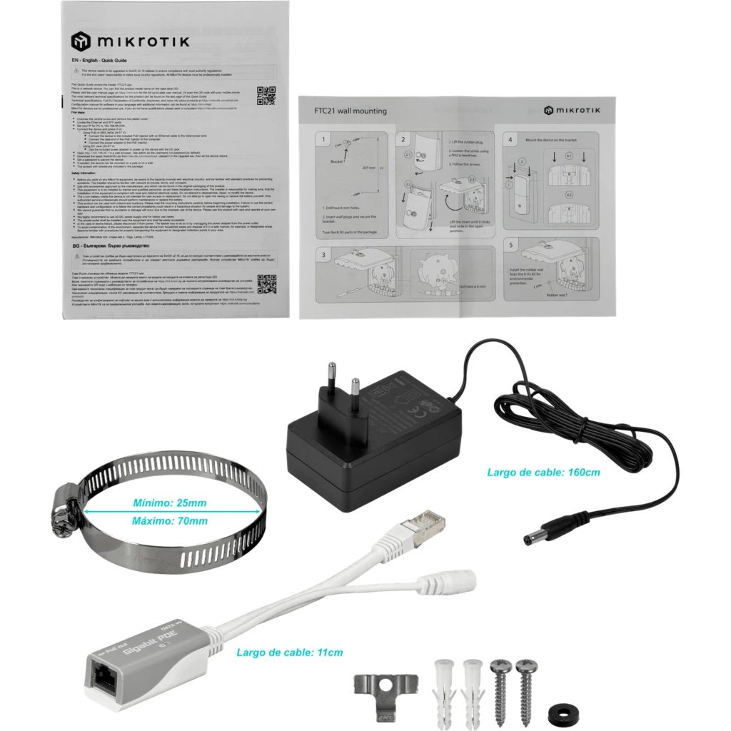 Imagen 3 de MIKROTIK UPS 2-1000 PoE-in/out SFP-2,5G Converter IP67