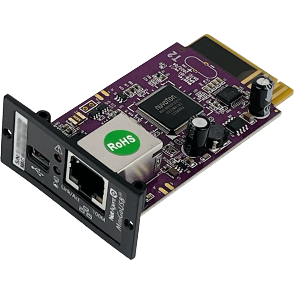 Imagen 2 de ENERSAFE Tarjeta SNMP Monofasica p/ESOLT-E 1-40KVA IP 1-100 USB-Mini