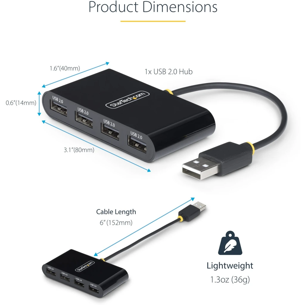 Imagen 5 de HUB StarTech ST4200MINI2, USB 2.0 de 4 Puertos -  480Mbps