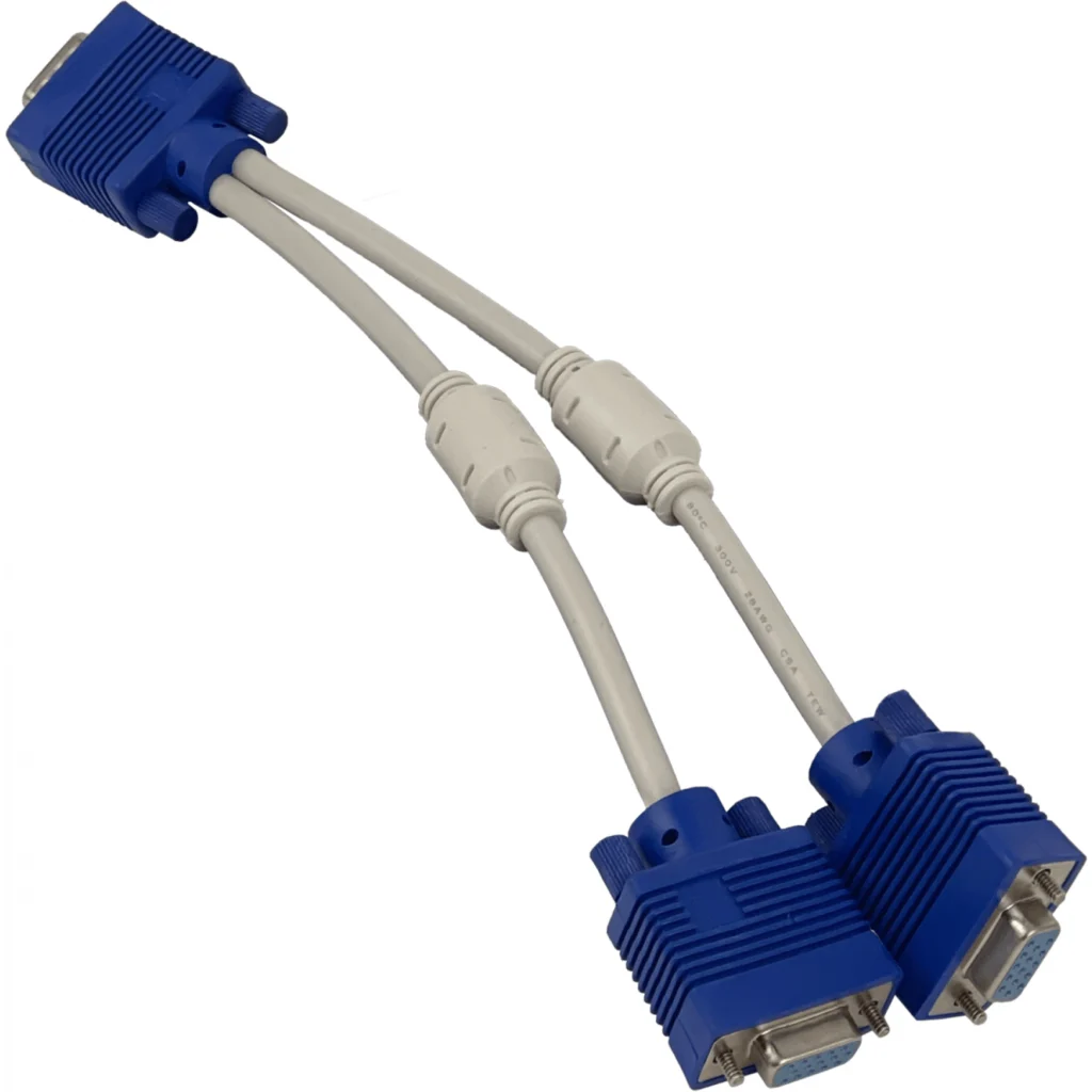 Cable VGA 18cm Splitter DB9 1-DB9-Macho 2-DB9-Hembra