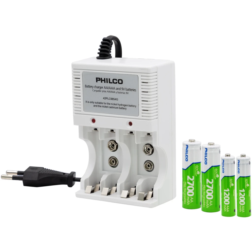 Imagen 2 de Cargador de Pilas AA/AAA/9V + Pilas 2*AA 2700mAh + Pilas 2*AAA 1200mAh Precargad