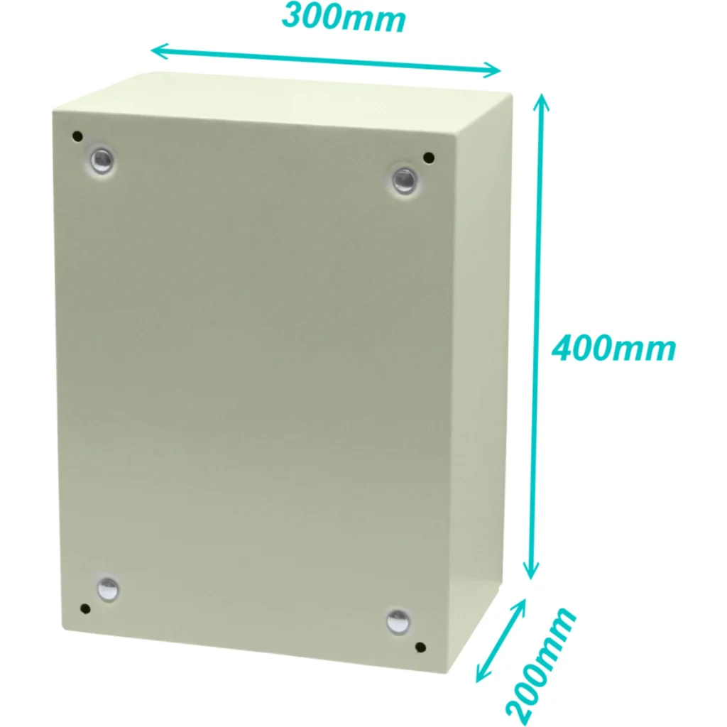 TIBOX 400x300x200mm 1-chapa inc-Llave Caja Metalica Tablero IP66 Beige