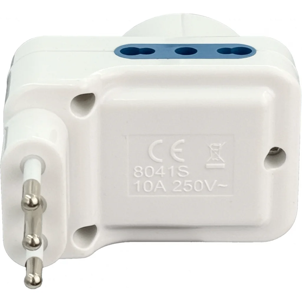 Imagen 1 de Triple Schuko/IH a IM 6A 250V 1500W Blanco interruptor Piloto