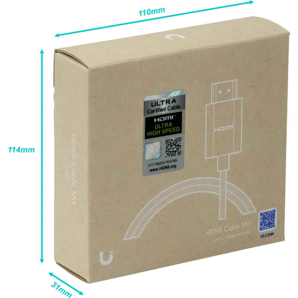 UBIQUITI 5mt HDMI-M HDMI-M Cable Negro v2.1b 500cm Diametro-2,8mm