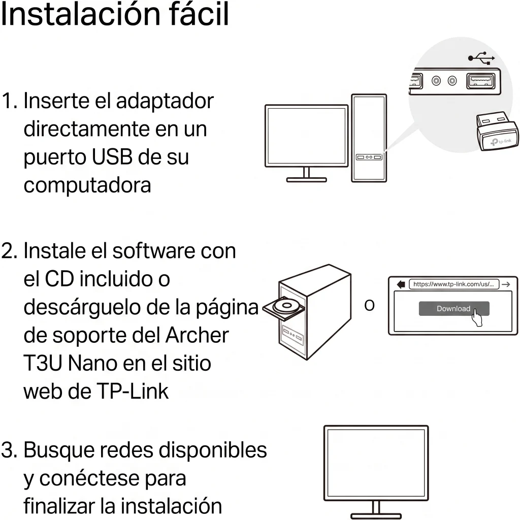 Imagen 4 de Adaptador de Red Nano USB TP-Link Archer T3U USB 2.0 Wi-Fi 5
