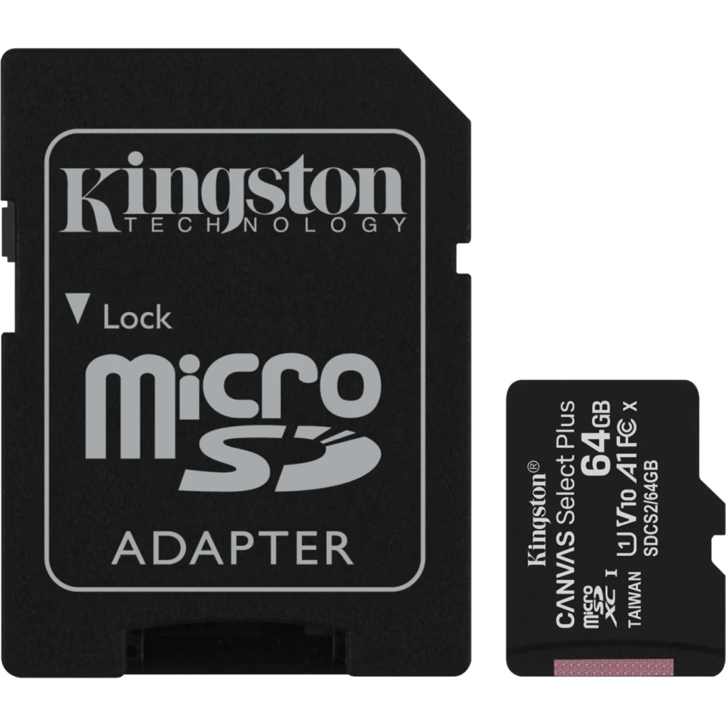 Memoria MicroSDXC 64GB Kingston Canvas Select Plus 100R/85R CL10 UHS-I c/Adapt