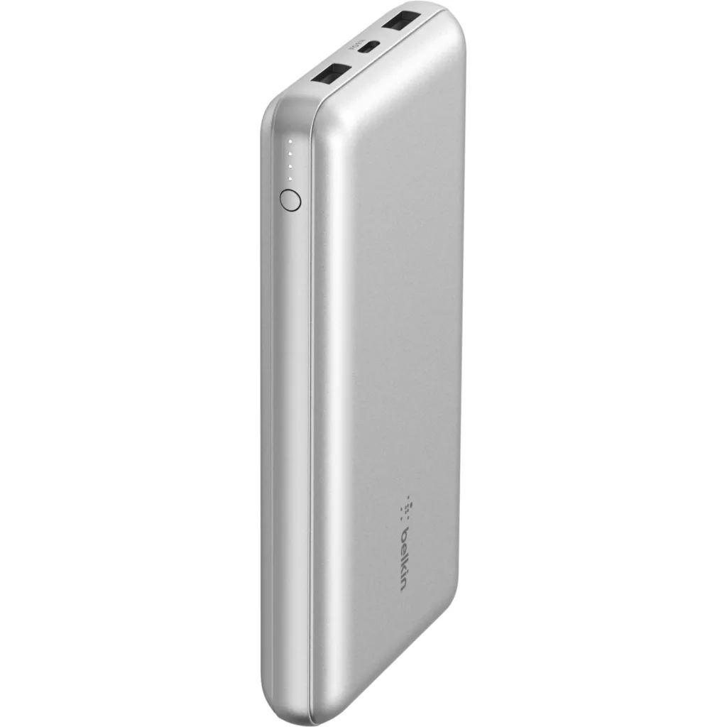 Bateria 20.000 mAh 2xUSB-A 1xUSB-C 15W Belkin plateada