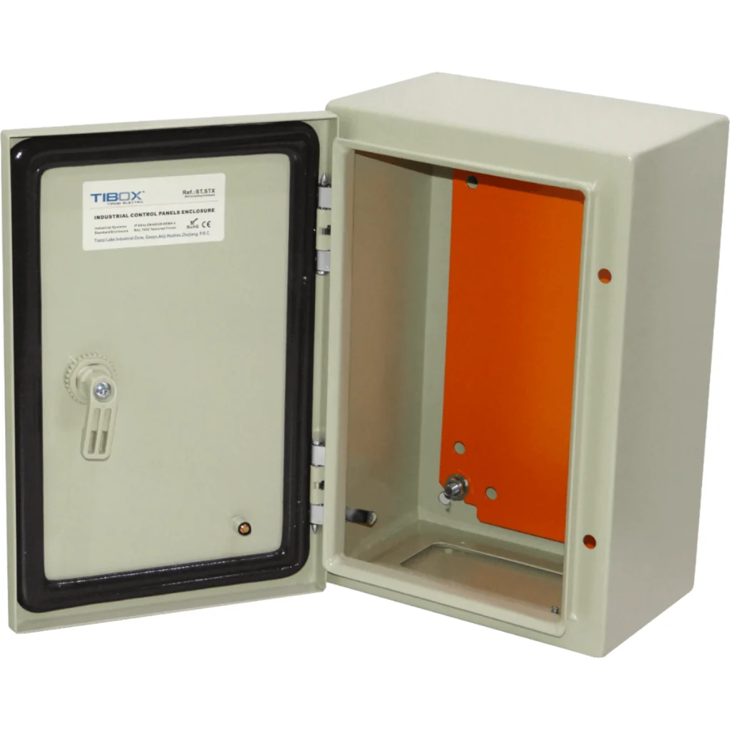 Imagen 3 de TIBOX 300x200x150mm 1-chapa/sin-Llave Caja Metalica IP66 Beige c/Placa