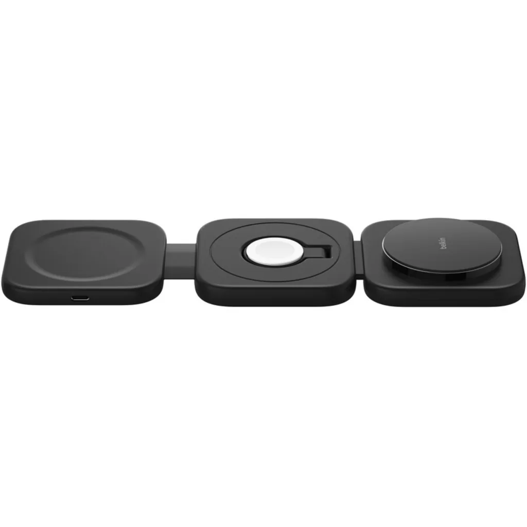 Imagen 1 de Base de carga 3 en 1 inalambrica plegable de viaje Qi2 Belkin negra