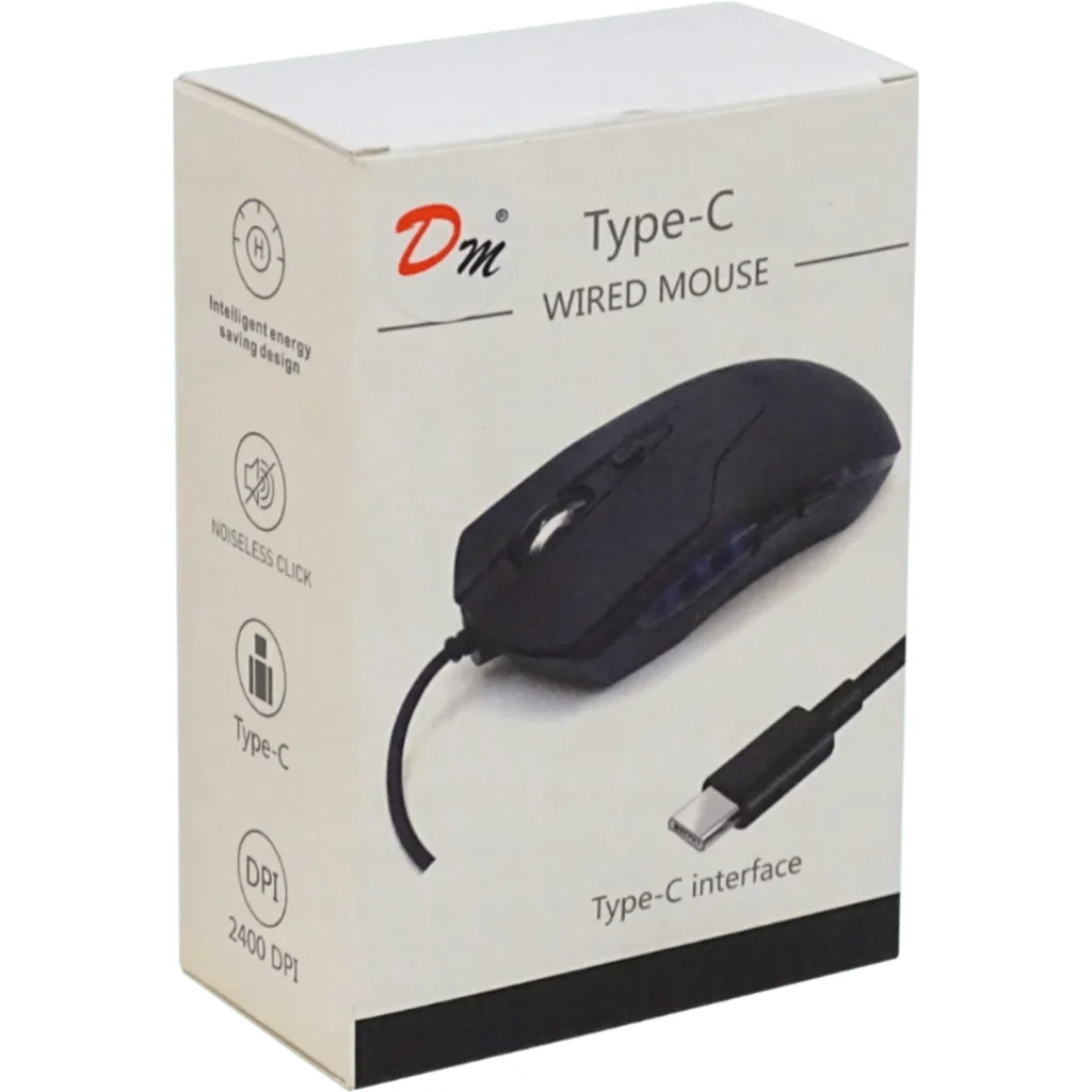 Imagen 3 de Mouse Type-C Cableado-135cm Negro Raton Clic-Silencioso