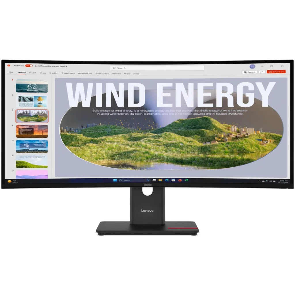 Imagen 2 de Monitor Lenovo ThinkVision T34WD-40 34" WQHD3440*1440 VA LAN DP HDMI USB-C 120Hz