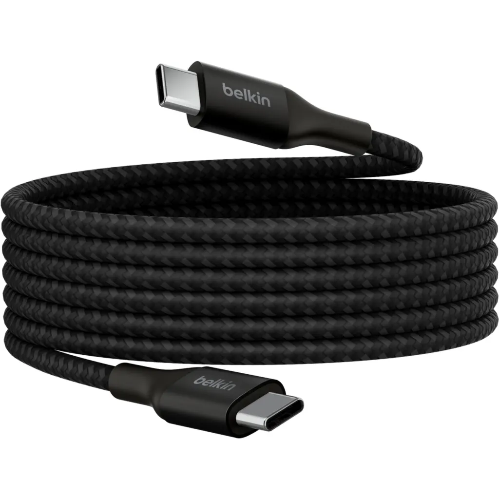 Imagen 4 de Cable USB-C Tipo-C M/M 240W Trenzado 2mts Color negro - Belkin