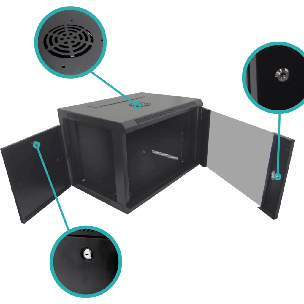 Imagen 4 de LINKMADE 45CM-FONDO 7U GABINETE RACK PARED NEGRO