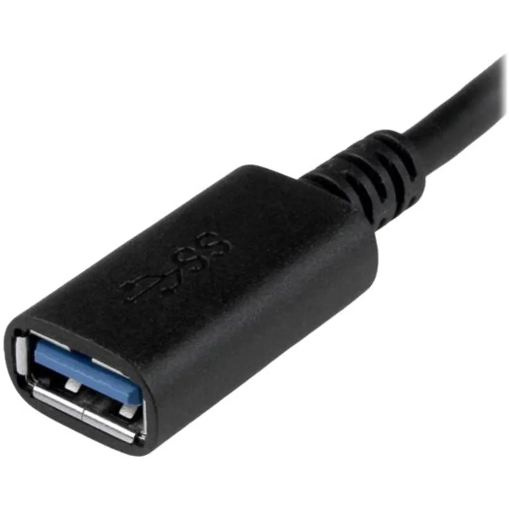 Imagen 0 de Adaptador USB Tipo-C 3.1 Gen 1 (5 Gbps) a USB Tipo-A, M/H 15cm 6" Níquel Negro.