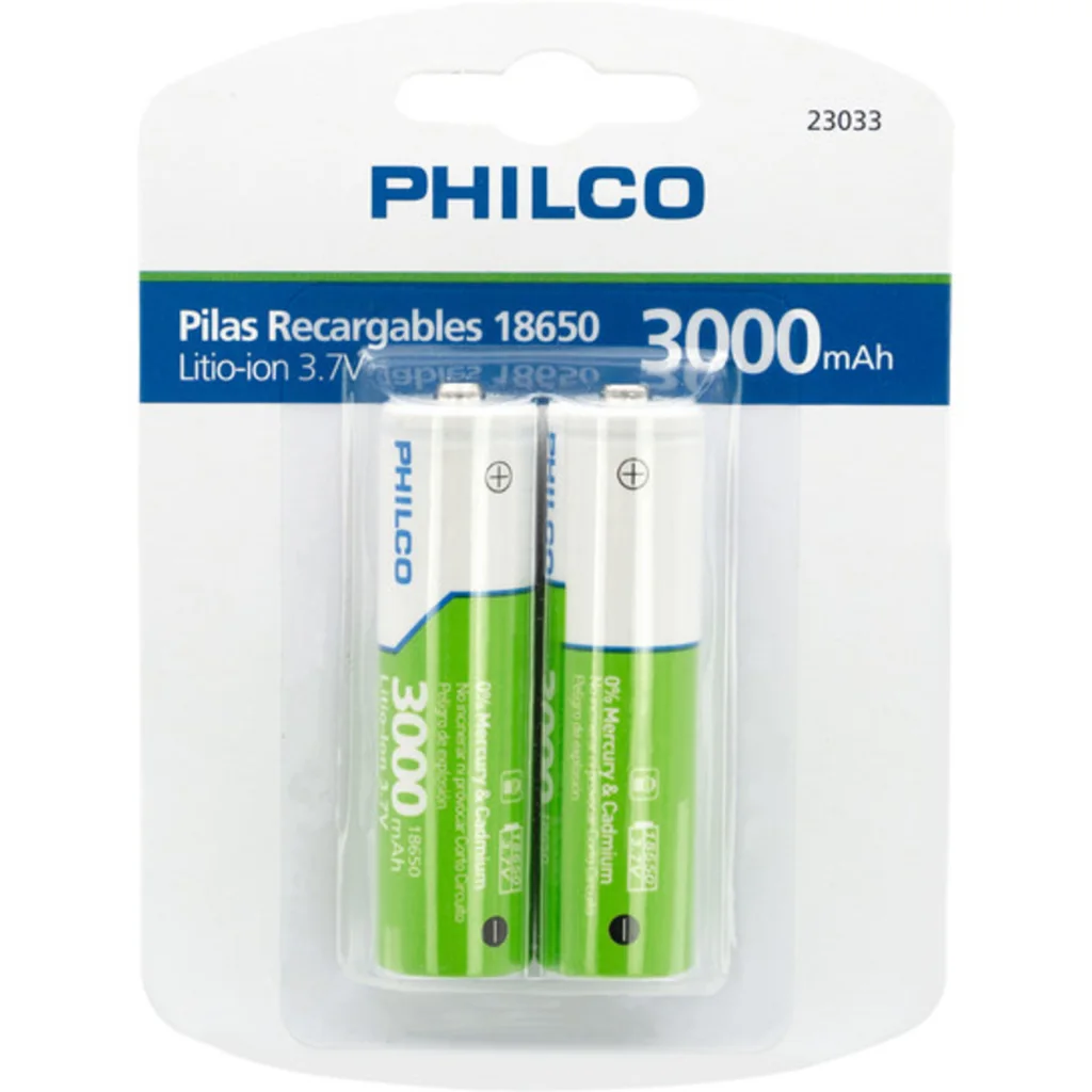 BLISTER 2 BATERIAS RECARGABLES 18650 LI-ION 3000MAH.