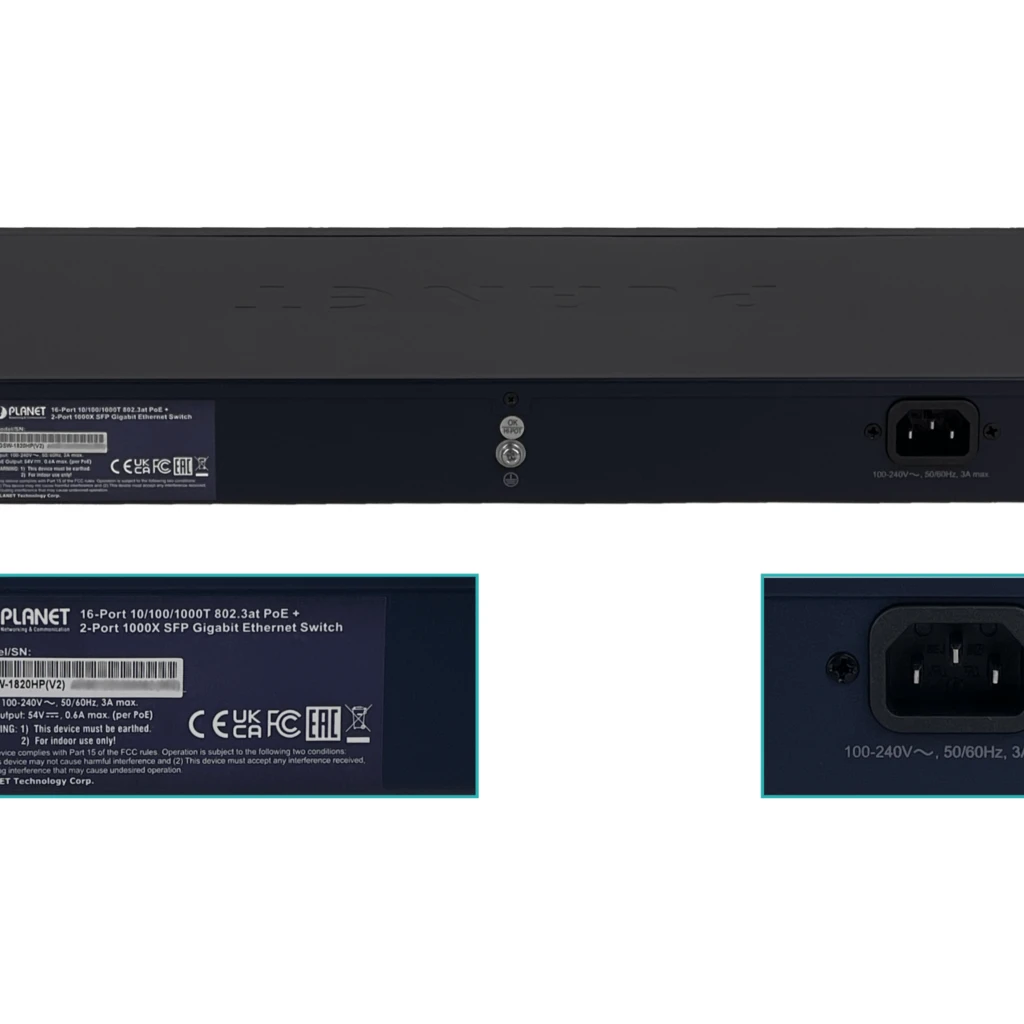 Imagen 4 de SWITCH PLANET 16-1000-POE48+AF/AT 240W TOTAL 2-SFP