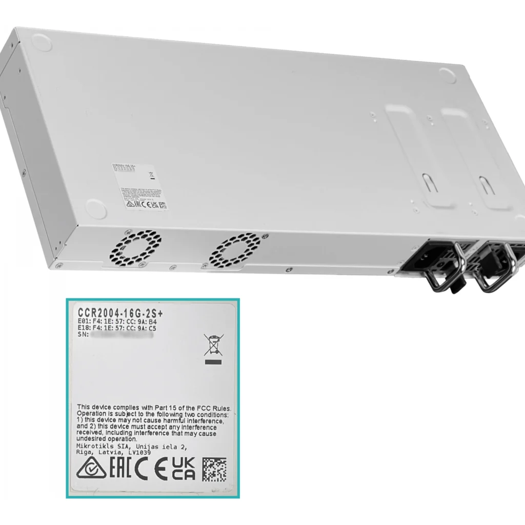 Imagen 1 de Router Mikritik CCR2004-16G-2S+,  16x 10/100/1000, 2x SFP+ USB RS232 L6 Req-Cabl