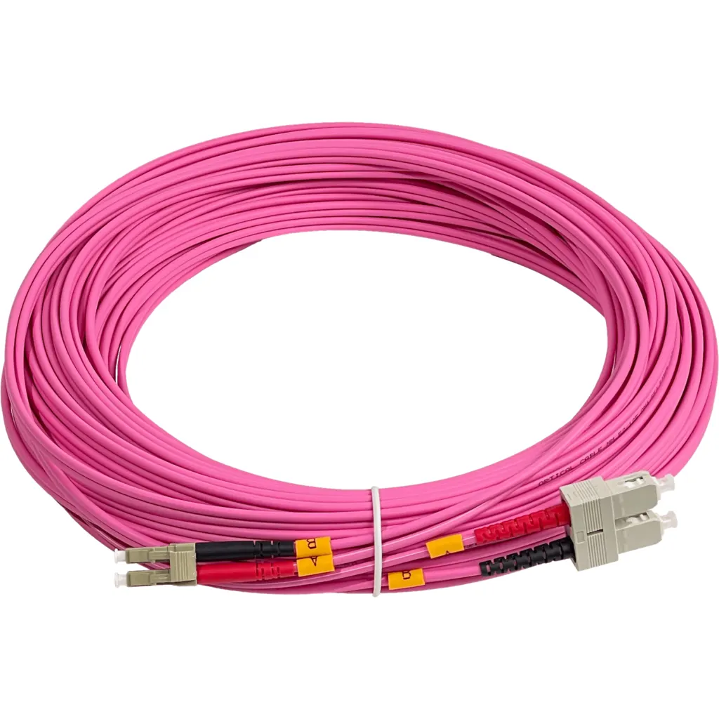Imagen 1 de LSZH 25mt LC-SC OM4 MultiModo MM Duplex Jumper Fibra 3.0mm 50/125um