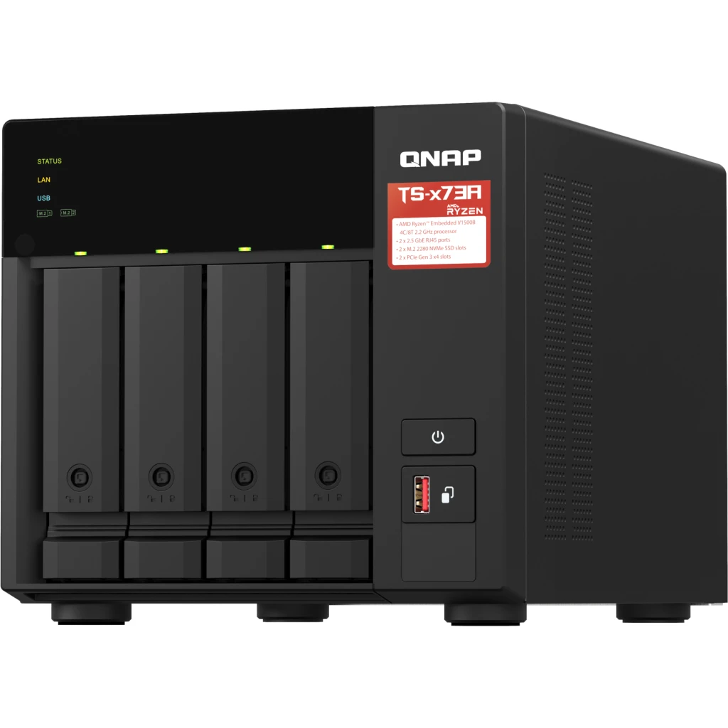 Imagen 4 de NAS QNAP TS-473A, 4 Bahias AMD Ryzen V1000 RAM 8GB iSCSI IP-SAN