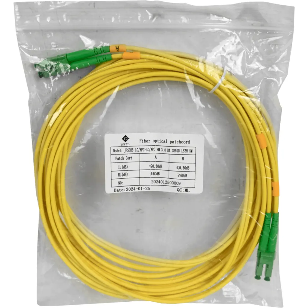 5mt SM LC/APC-LC/APC MonoModo SM Duplex Jumper Cable Fibra 3.0mm 9/125