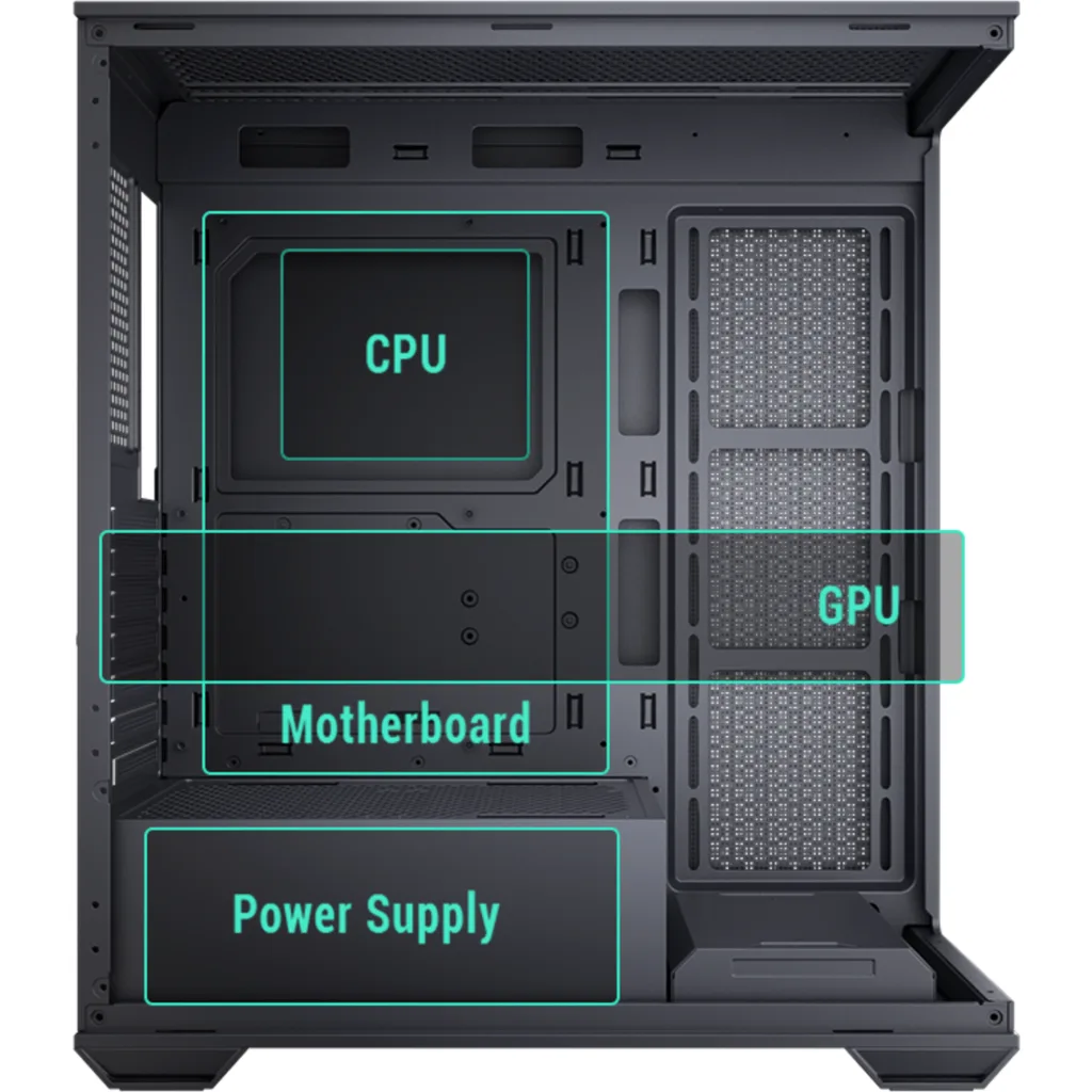 Imagen 6 de Gabinete Gamer EsGaming GILGAMESH 270deg Micro ATX / ITX 6 ARGB Controlado