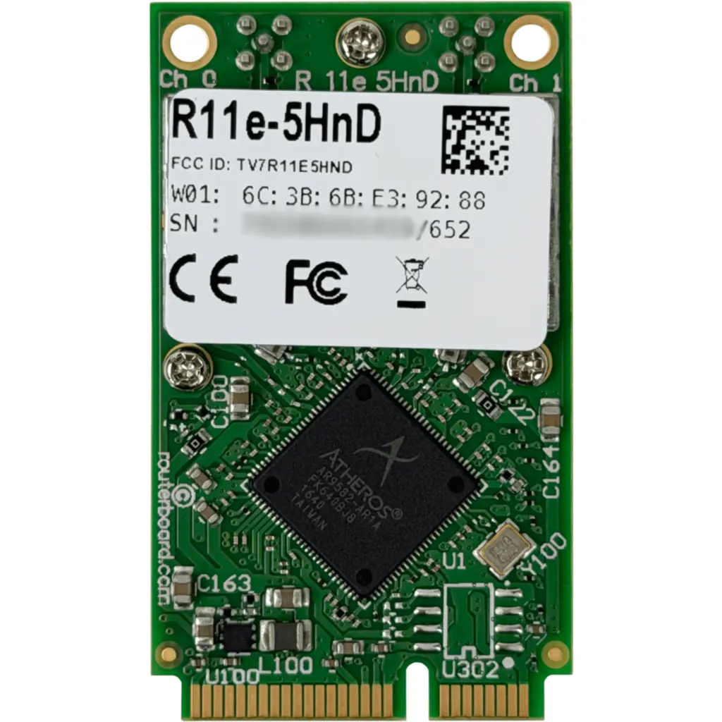 Imagen 1 de Tarjeta miniPCIe Wi-Fi 5GHz 802.11a/n dual chain, solucion compacta para enlaces