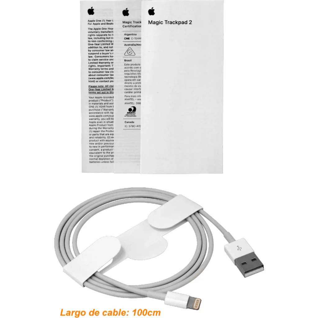 Imagen 1 de APPLE Silver Magic-Trackpad2 Bluetooth Litio inc/Cable MJ2R2LZ/A A1535