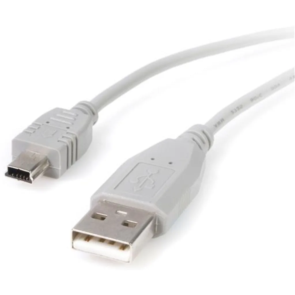 Cable de Transferencia de Datos USB-A Macho a Mini USB-B Macho Longitud 1.83 m.