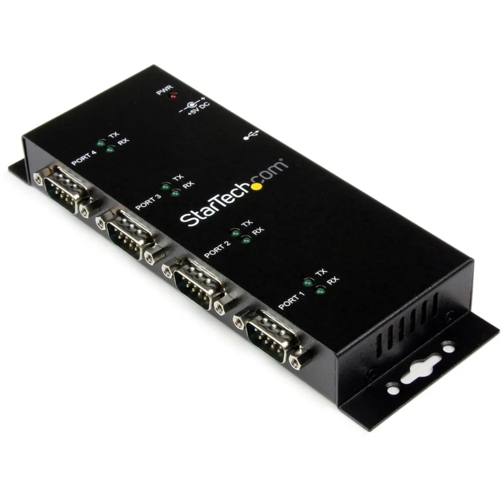 HUB USB StarTech 4 Port SERIAL DB9 RS232 Riel DIN Ind. Montaje Pared