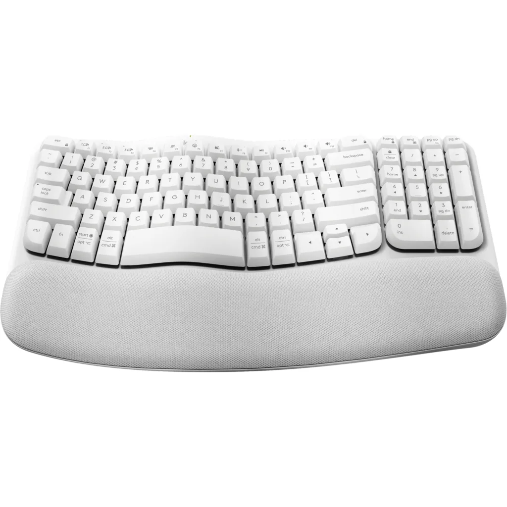 Imagen 1 de Teclado Inalámbrico Erogonómico Logitech WAVE KEYS RF+BT QWERTY Español Blanco