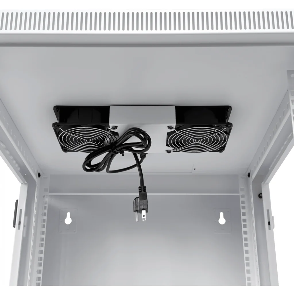 Imagen 5 de UBIQUITI 12U Puerta-Vidrio Doble Bisagra 70cm-Fondo Rack Muro Blanco