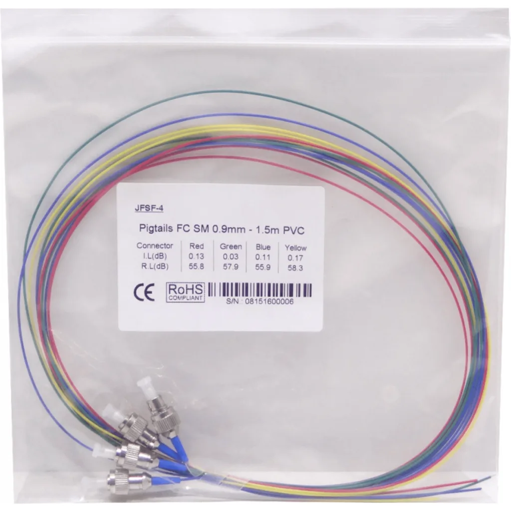 Imagen 1 de FC/UPC SM 1,5mt 4-unidades Pigtail 150cm 0,9mm 1.5mt MonoModo 9/125um