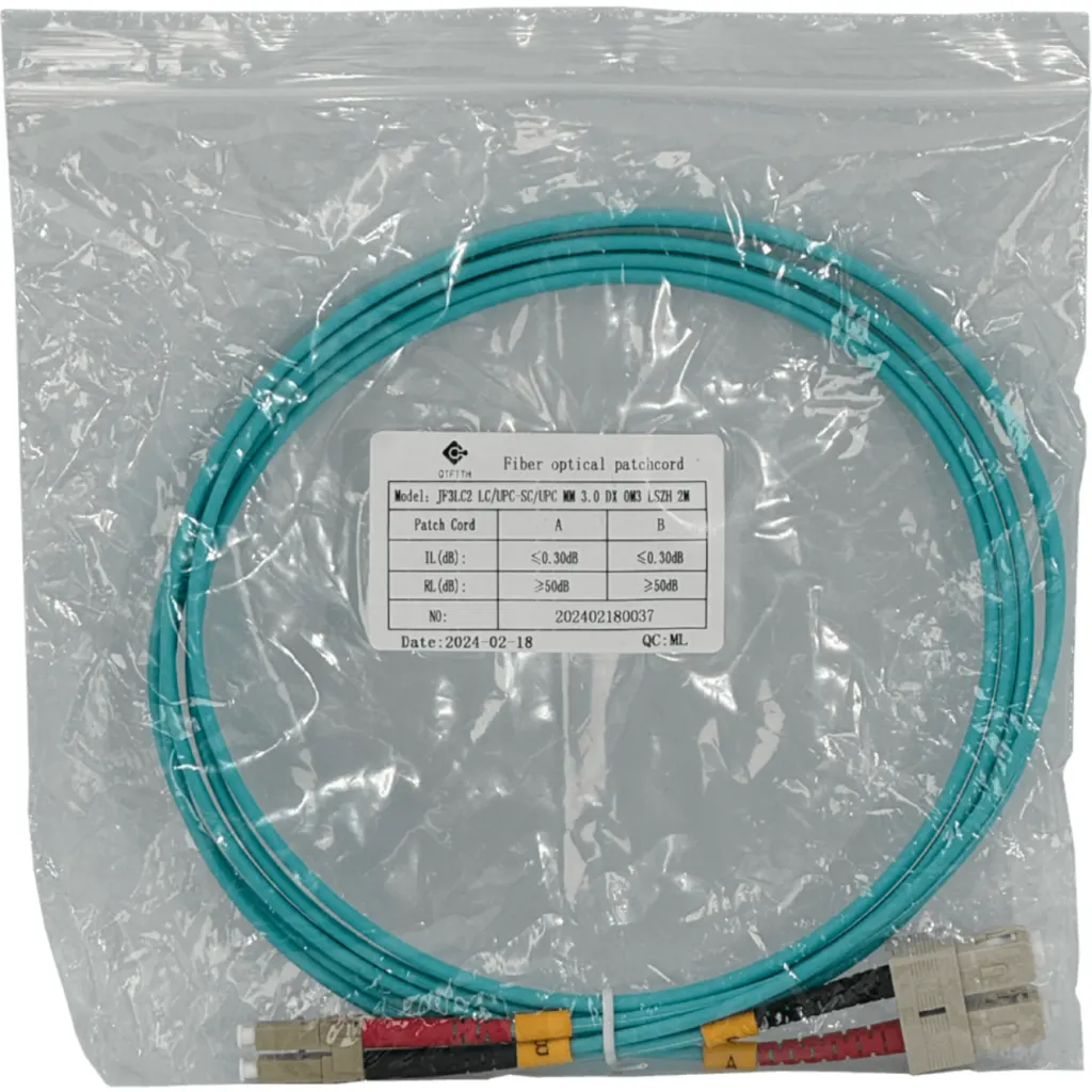 Imagen 1 de Cable Jumper LC-SC OM3 Multimodo MM Duplex Fibra 50/125UM 3.0mm LSZH