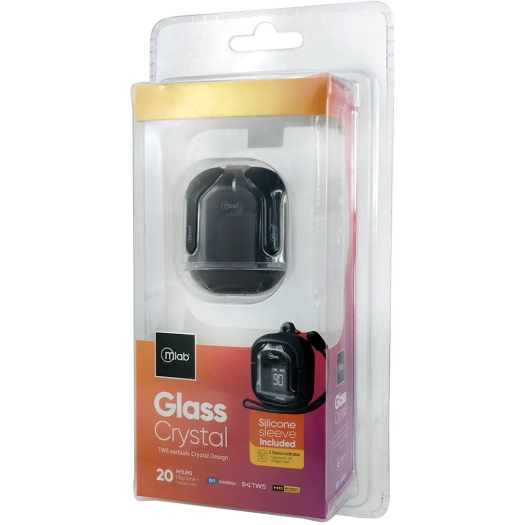 Imagen 3 de MLAB AUDIFONO TWS GLASS CRYSTAL + SILICON CASE BLACK