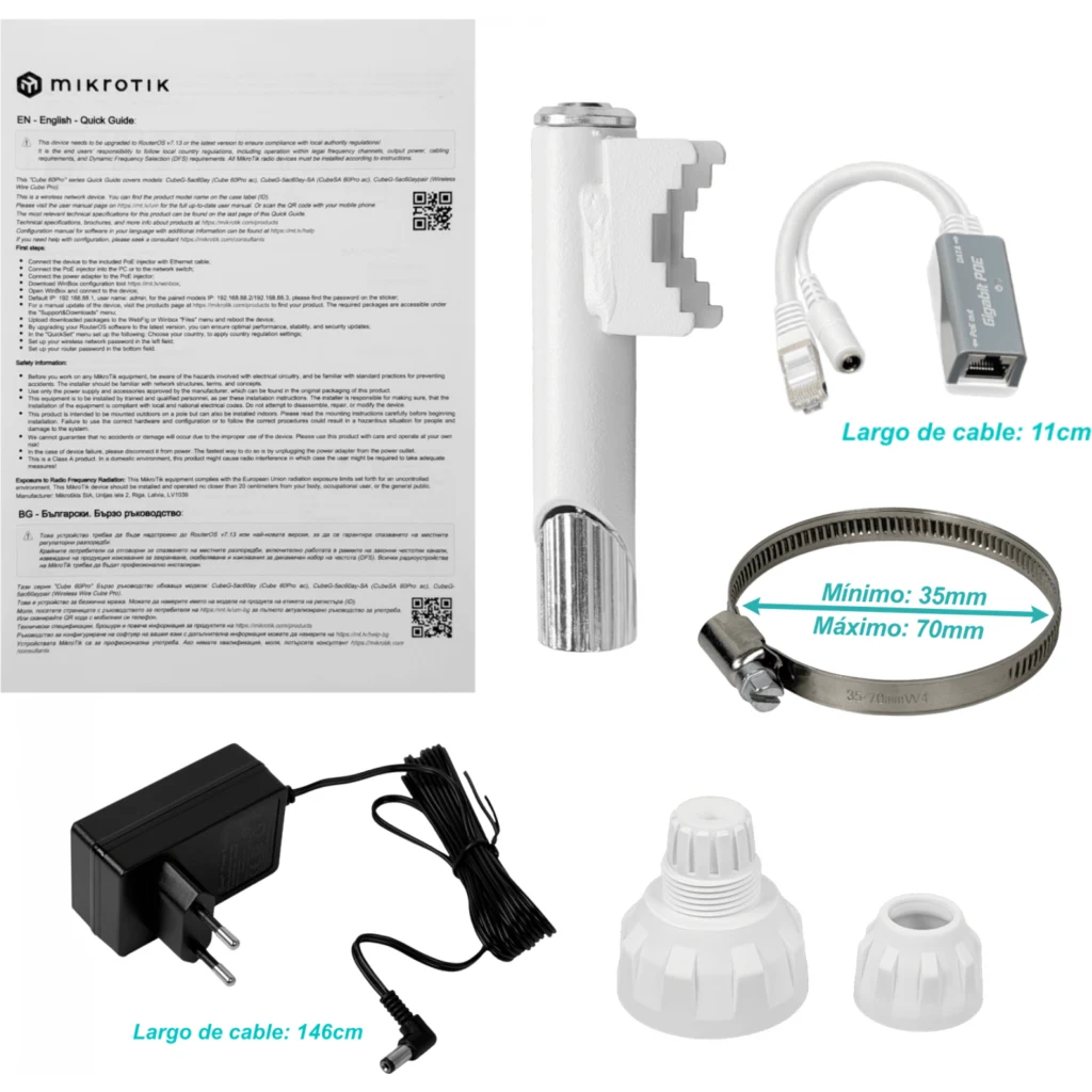 Imagen 4 de MIKROTIK 1un 802.11ay 60GHz 5GHz 1-1000 GPS L4 CubeG-5ac60ay