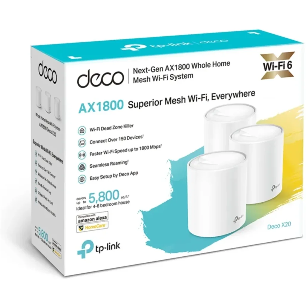 Imagen 2 de Sistema Inalámbrico Mesh TP-LINK Deco X20, Pack 3, WiFi 6 AC1200 Doble Banda M4