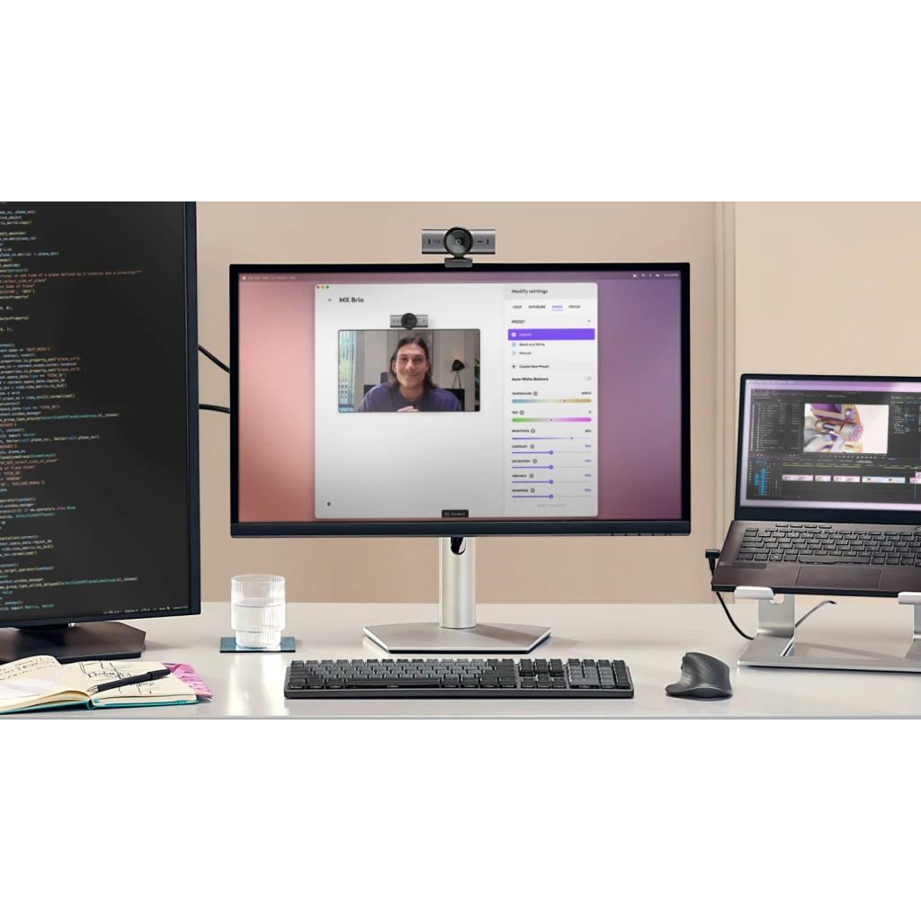 Imagen 1 de Cámara Web Logitech MX BRIO, 4K UHD Comp. Teams, Zoom Google Meet, Streamlab OSB