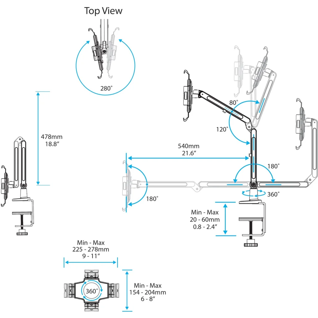 Imagen 5 de Desk Mount Tablet Stand - White